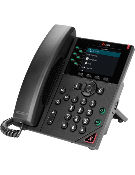 POLY Teléfono IP VVX 350 de 6 líneas y habilitado para alimentación a través de Ethernet (PoE)