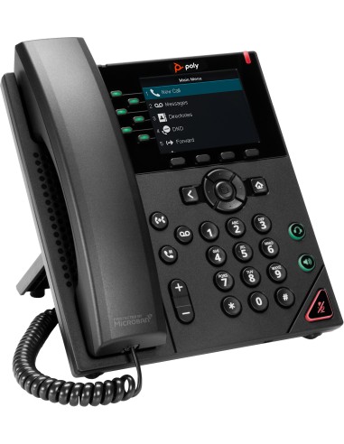POLY Teléfono IP VVX 350 de 6 líneas y habilitado para alimentación a través de Ethernet (PoE)