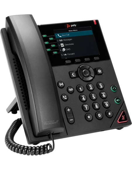 POLY Teléfono IP VVX 350 de 6 líneas y habilitado para alimentación a través de Ethernet (PoE)