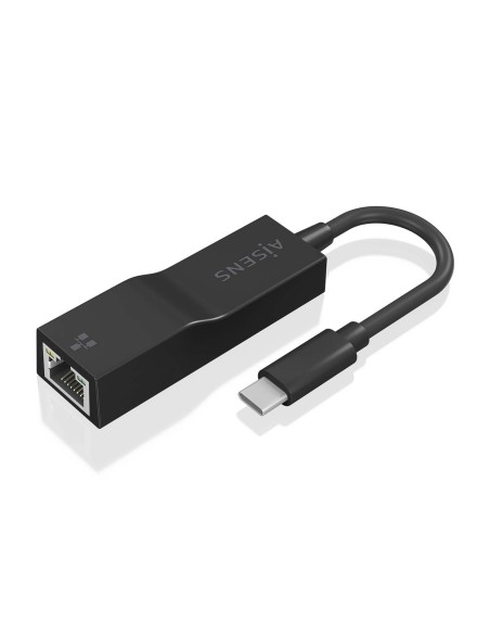AISENS Conversor USB3.1 Gen1 USB-C a Ethernet Gigabit 10 100 1000 Mbps, Negro, 11 cm