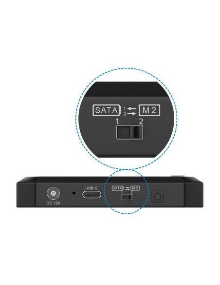 AISENS Estación de Docking SATA 2.5 3.5, M.2 NVMe a USB 3.0 3.1 Gen1, Clone, Negro