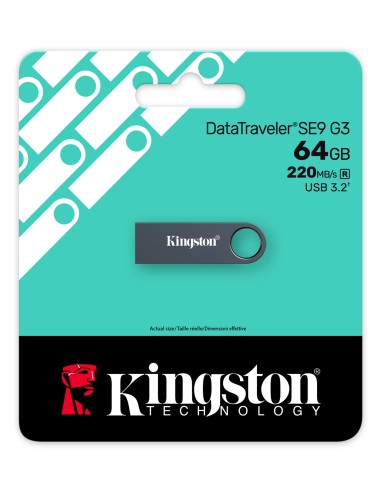 Kingston Technology DataTraveler SE9 G3 unidad flash USB 64 GB USB tipo A 3.2 Gen 1 (3.1 Gen 1) Negro