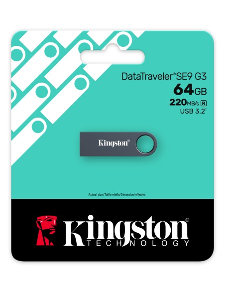Kingston Technology DataTraveler SE9 G3 unidad flash USB 64 GB USB tipo A 3.2 Gen 1 (3.1 Gen 1) Negro