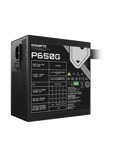 GIGABYTE GP-P650G unidad de fuente de alimentación 650 W 20+4 pin ATX ATX Negro