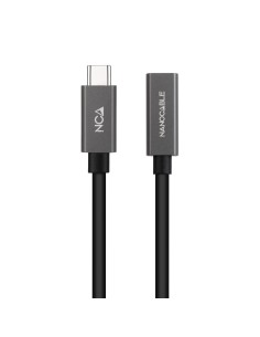 Nanocable Cable Prolongador USB-C 3.2 Gen2x2 20Gbps 3A, 4K 60Hz, USB-C M-USB-C H, Negro, 2 m 2