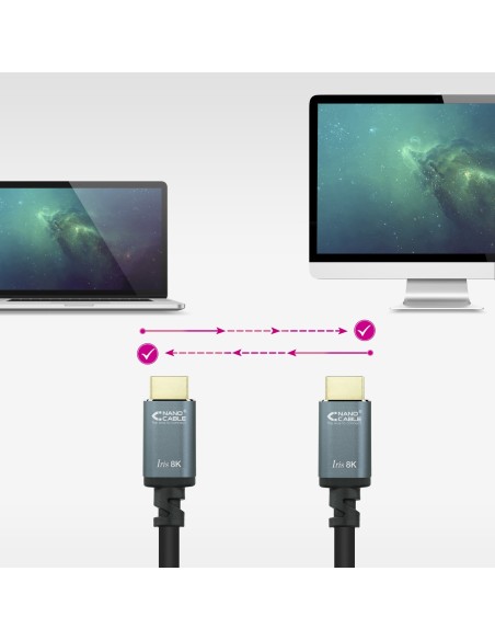 Nanocable Cable HDMI 2.1 IRIS 8K A M-A M, Negro, 10 Metros