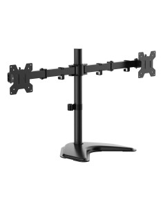 AISENS Soporte de mesa con peana eco giratorio e inclinable para monitor TV 10kg (3 Pivotes, 2 Brazos) de 17-32, Negro