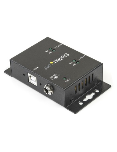 StarTech.com Concentrador Hub Industrial de 2 Puertos Serie Serial RS232 a USB Montaje Riel DIN Pared