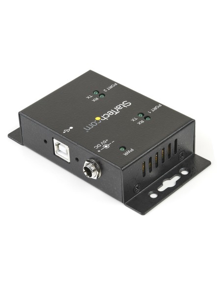 StarTech.com Concentrador Hub Industrial de 2 Puertos Serie Serial RS232 a USB Montaje Riel DIN Pared