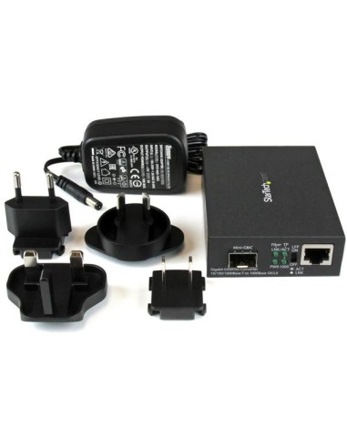 StarTech.com Conversor de Medios Ethernet Gigabit a Fibra con SFP abierto