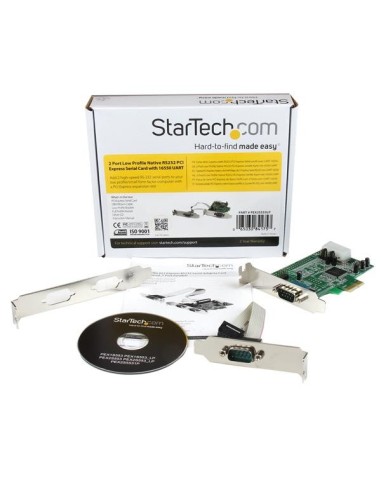 StarTech.com Tarjeta Adaptadora PCI Express de 2 Puertos Serie de Perfil Bajo RS232 UART 16550 Serial
