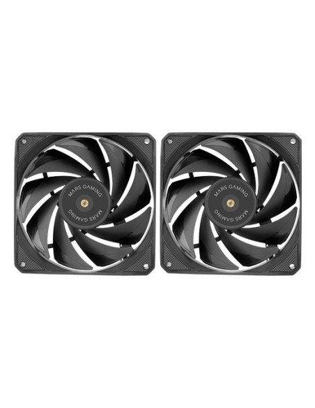 Mars Gaming MF-NCLX2 Carcasa del ordenador Ventilador 12 cm Negro 2 pieza(s)