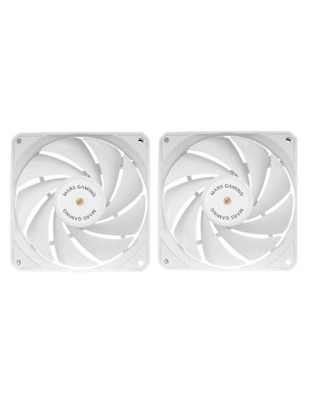 Mars Gaming MF-NCLX2W Carcasa del ordenador Ventilador 12 cm Blanco 2 pieza(s)