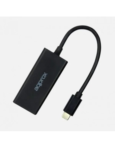 Approx APPC43 cambiador de género para cable USB Type-C RJ-45 Negro