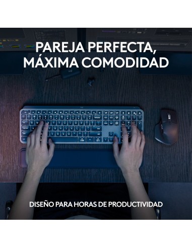Logitech MX Keys S Combo teclado Ratón incluido Oficina RF Wireless + Bluetooth QWERTY Español Grafito