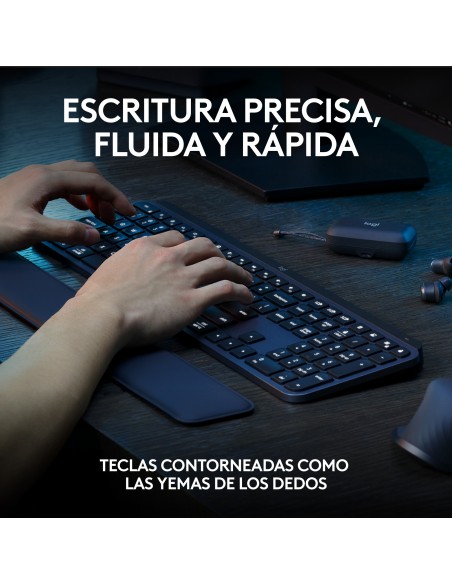 Logitech MX Keys S Combo teclado Ratón incluido Oficina RF Wireless + Bluetooth QWERTY Español Grafito