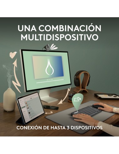 Logitech Pebble 2 Combo teclado Ratón incluido Universal RF Wireless + Bluetooth QWERTY Español Grafito