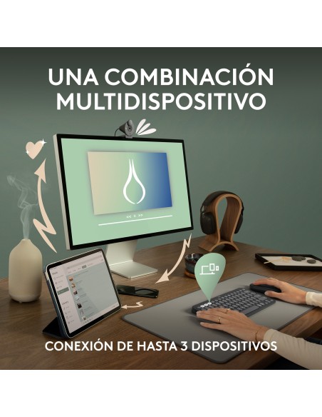 Logitech Pebble 2 Combo teclado Ratón incluido Universal RF Wireless + Bluetooth QWERTY Español Grafito