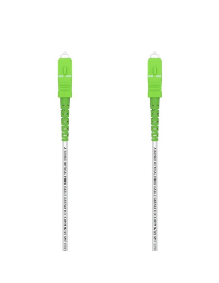 AISENS Cable Fibra Óptica Latiguillo G657A2 3.0 9 125 SMF Simplex CPR DCA LSZH, SC APC-SC APC, Blanco, 50 m AISENS Cable Fibra Óptica Latiguillo G657A2 3.0 9 125 SMF Simplex CPR DCA LSZH, SC APC-SC APC, Blanco, 50 m