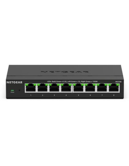 NETGEAR MS308 No administrado 2.5G Ethernet (100 1000 2500) Negro