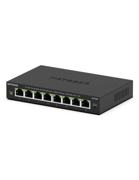 NETGEAR GS308E Gestionado L2 L3 Gigabit Ethernet (10 100 1000) Energía sobre Ethernet (PoE) Negro