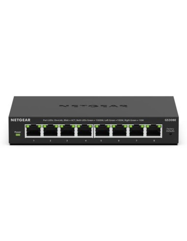 NETGEAR GS308E Gestionado L2 L3 Gigabit Ethernet (10 100 1000) Energía sobre Ethernet (PoE) Negro