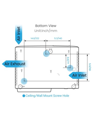 BenQ X500i videoproyector Proyector de corto alcance 2200 lúmenes ANSI DLP UHD 4K (3840x2160) Negro, Blanco