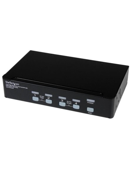 StarTech.com Conmutador Switch KVM de 4 Puertos de Vídeo DVI con Doble Enlace - Audio USB 2.0