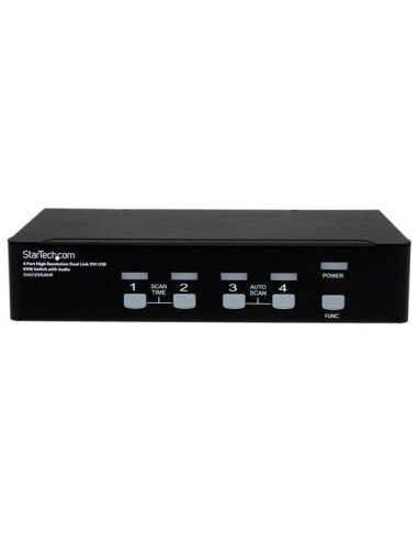 StarTech.com Conmutador Switch KVM de 4 Puertos de Vídeo DVI con Doble Enlace - Audio USB 2.0