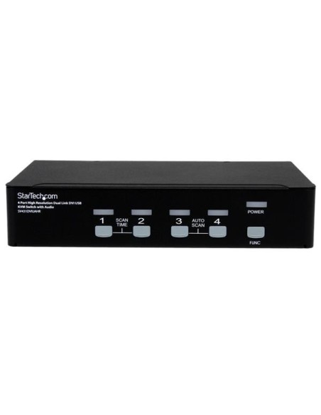 StarTech.com Conmutador Switch KVM de 4 Puertos de Vídeo DVI con Doble Enlace - Audio USB 2.0