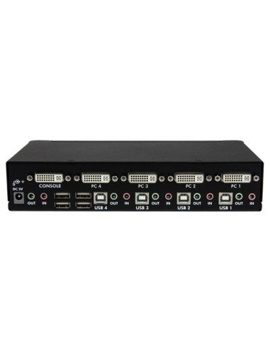 StarTech.com Conmutador Switch KVM de 4 Puertos de Vídeo DVI con Doble Enlace - Audio USB 2.0