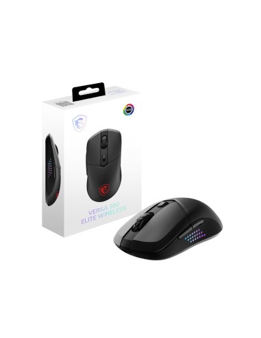 MSI VERSA 300 ELITE WIRELESS ratón Juego mano derecha RF Wireless + Bluetooth + USB Type-C Óptico 26000 DPI