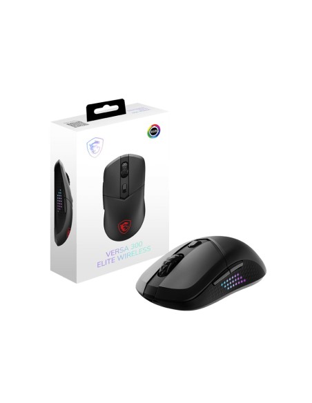 MSI VERSA 300 ELITE WIRELESS ratón Juego mano derecha RF Wireless + Bluetooth + USB Type-C Óptico 26000 DPI