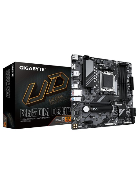 GIGABYTE B650M D3HP Placa base - AMD Ryzen serie 9000, VRM de 5+2+2 fases, hasta 7600 MHz DDR5 (OC), 2xPCIe 4.0 M.2, LAN 2,5 GIGABYTE B650M D3HP Placa base - AMD Ryzen serie 9000, VRM de 5+2+2 fases, hasta 7600 MHz DDR5 (OC), 2xPCIe 4.0 M.2, LAN 2,5