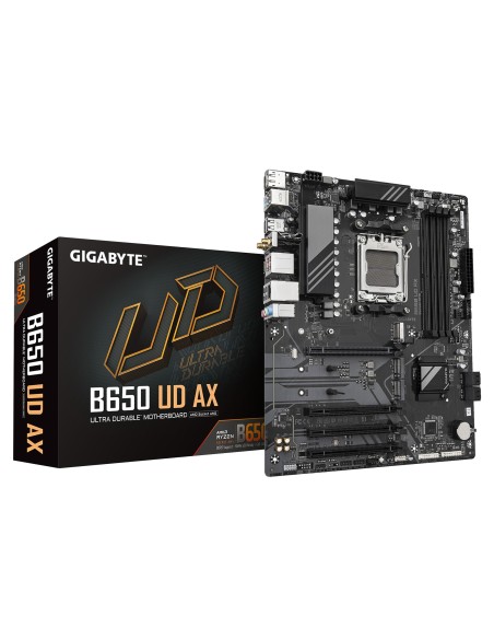 GIGABYTE B650 UD AX Placa Base - Compatible con CPUs AMD Ryzen Serie 9000, VRM de 6+2+2 fases, hasta 7600MHz DDR5 (OC), 1x PCIe GIGABYTE B650 UD AX Placa Base - Compatible con CPUs AMD Ryzen Serie 9000, VRM de 6+2+2 fases, hasta 7600MHz DDR5 (OC), 1x PCIe