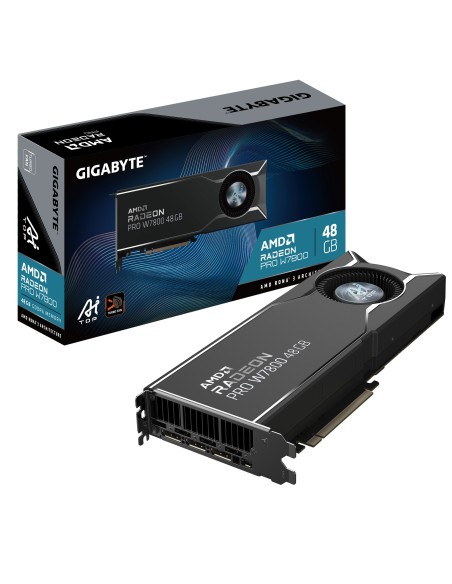 GIGABYTE Radeon PRO W7800 AI TOP 48G Tarjeta Gráfica - 48GB GDDR6, 384 bits, PCI-E 4.0, 3 x DisplayPort 2.1, W7800 AI TOP 48G GIGABYTE Radeon PRO W7800 AI TOP 48G Tarjeta Gráfica - 48GB GDDR6, 384 bits, PCI-E 4.0, 3 x DisplayPort 2.1, W7800 AI TOP 48G