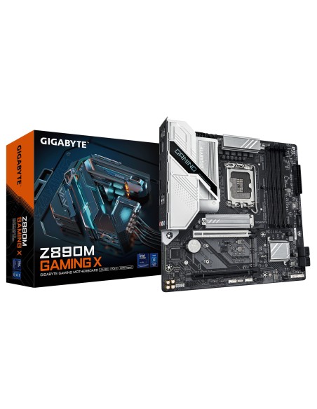GIGABYTE Placa base Z890M GAMING X - Compatible con procesadores Intel Core Ultra (Serie 2), 8+1+2 fases VRM, hasta 8800MHz GIGABYTE Placa base Z890M GAMING X - Compatible con procesadores Intel Core Ultra (Serie 2), 8+1+2 fases VRM, hasta 8800MHz