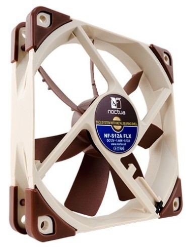 Noctua NF-S12A FLX Carcasa del ordenador Ventilador 12 cm Beige, Marrón