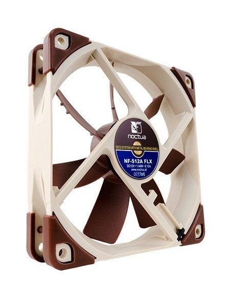 Noctua NF-S12A FLX Carcasa del ordenador Ventilador 12 cm Beige, Marrón