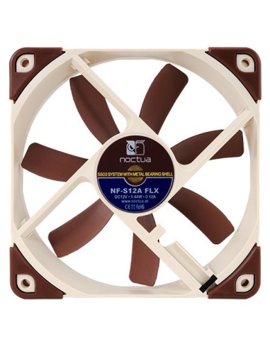 Noctua NF-S12A FLX Carcasa del ordenador Ventilador 12 cm Beige, Marrón