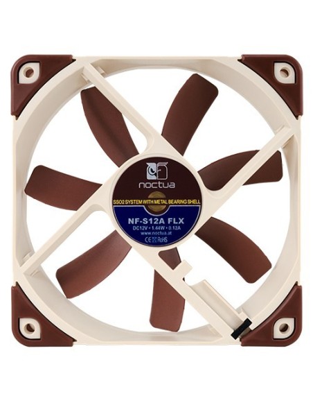 Noctua NF-S12A FLX Carcasa del ordenador Ventilador 12 cm Beige, Marrón