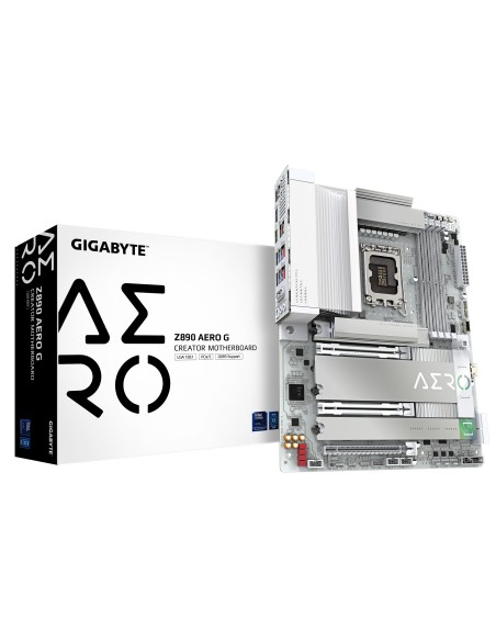 GIGABYTE Placa base Z890 AERO G - Compatible con CPUs Intel Core Ultra (Serie 2), VRM de 16+1+2 fases, hasta 8800MHz DDR5 (OC), GIGABYTE Placa base Z890 AERO G - Compatible con CPUs Intel Core Ultra (Serie 2), VRM de 16+1+2 fases, hasta 8800MHz DDR5 (OC),