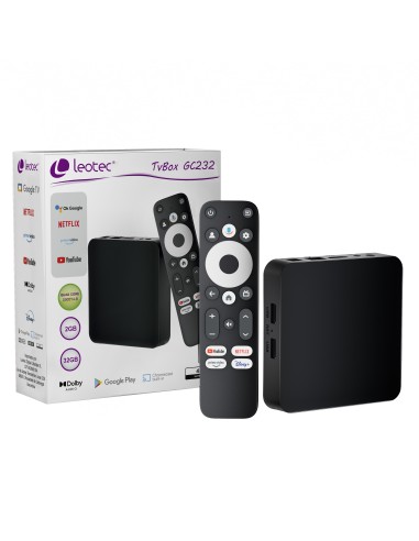 Leotec LETVBOXGC06 convertidor de Smart TV Negro 4K Ultra HD 32 GB Wifi Ethernet
