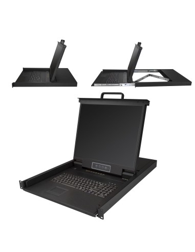 StarTech.com Consola KVM de 8 puertos para Montaje en Rack - Teclado QWERTY - con Cables de 1,8m - Conmutador KVM con Monitor