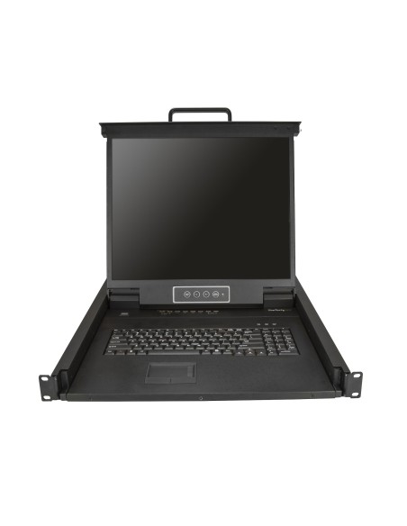 StarTech.com Consola KVM de 8 puertos para Montaje en Rack - Teclado QWERTY - con Cables de 1,8m - Conmutador KVM con Monitor