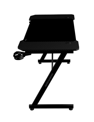 Mars Gaming MGD-X120, Mesa Gaming Ergonómica, Superficie en Fibra de Carbono, Estructura Metálica, Alfombrilla XXL, Soporte