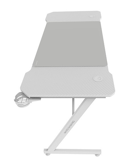 Mars Gaming MGD-X140, Mesa Gaming Ergonómica, Superficie en Fibra de Carbono, Estructura Metálica, Alfombrilla XXL, Soporte