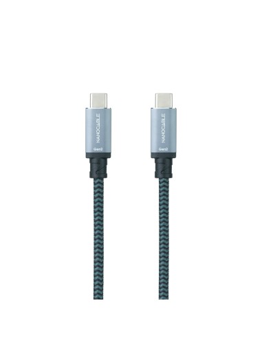Nanocable Cable USB 3.1 Gen2 10Gbps 5A, 4K 60Hz, USB-C M-USB-C M, Gris Negro, 2 m