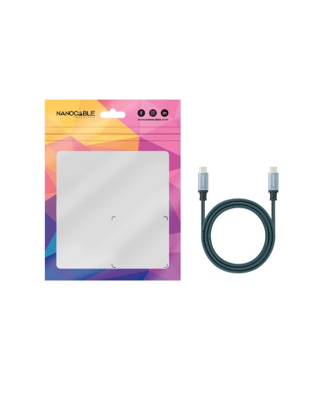Nanocable Cable USB 3.1 Gen2 10Gbps 5A, 4K 60Hz, USB-C M-USB-C M, Gris Negro, 2 m