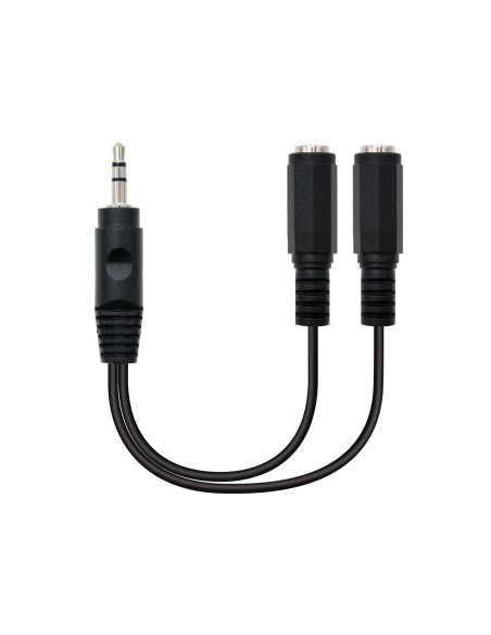 Nanocable 10.24.1200 cable de audio 0,15 m 2 x 3.5mm 3,5mm Negro